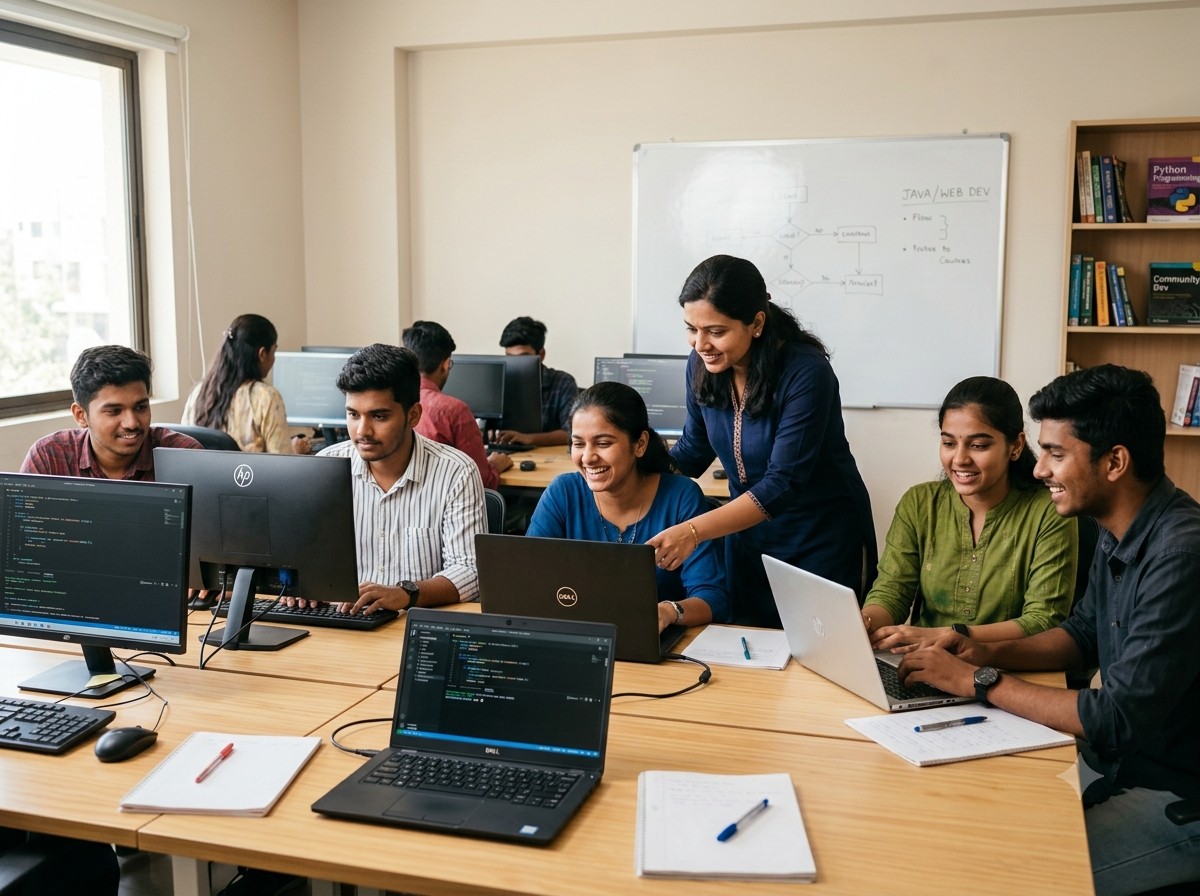 Student learning practical technology skills